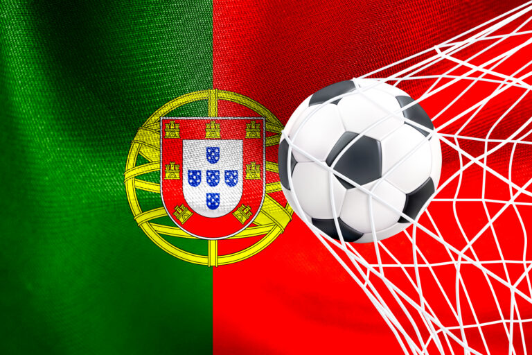 FIFA World Cup 2022, Portugal National flag with a soccer ball i